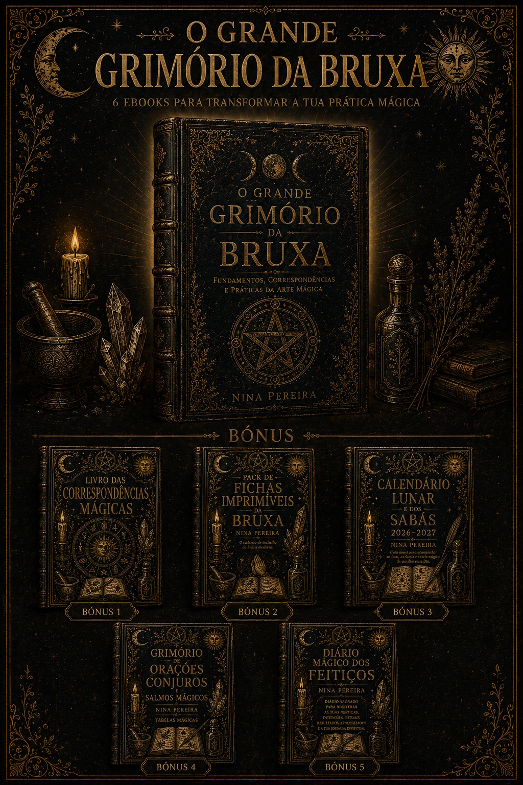 O Grande Grimório da Bruxa com os 5 bónus